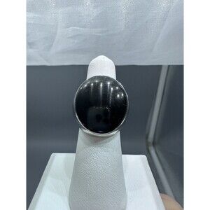 Size 5.75 Silver Tone Dark Stone Calvin Klein Chunky Wide Ring